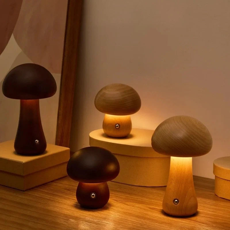Lumishroom™ Lámpara Seta de Madera - Lumia Estudio