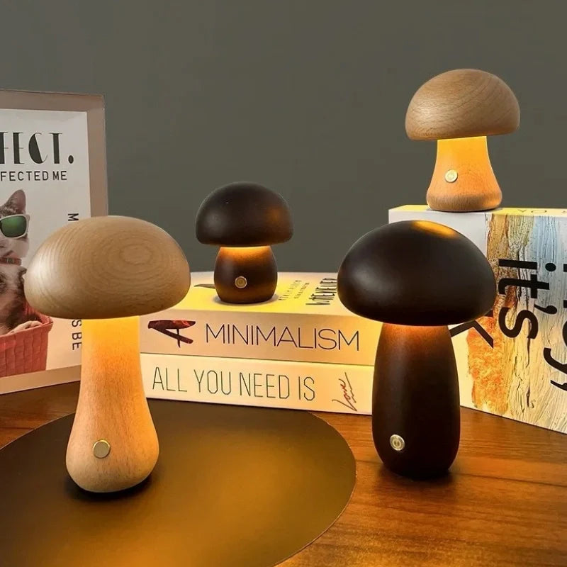Lumishroom™ Lámpara Seta de Madera - Lumia Estudio