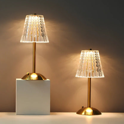 Lámpara de Mesa Cristal Dorado - Lumia Estudio