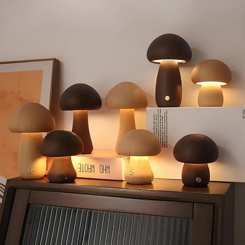 Lumishroom™ Lámpara Seta de Madera - Lumia Estudio