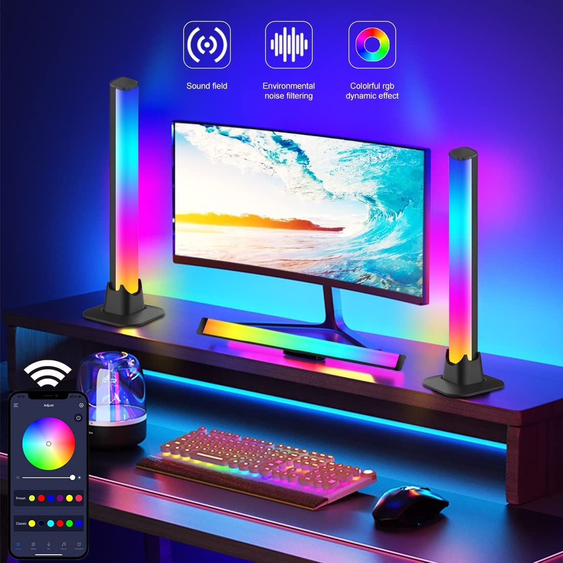 Barras de Luz Rítmica - Lumia Estudio