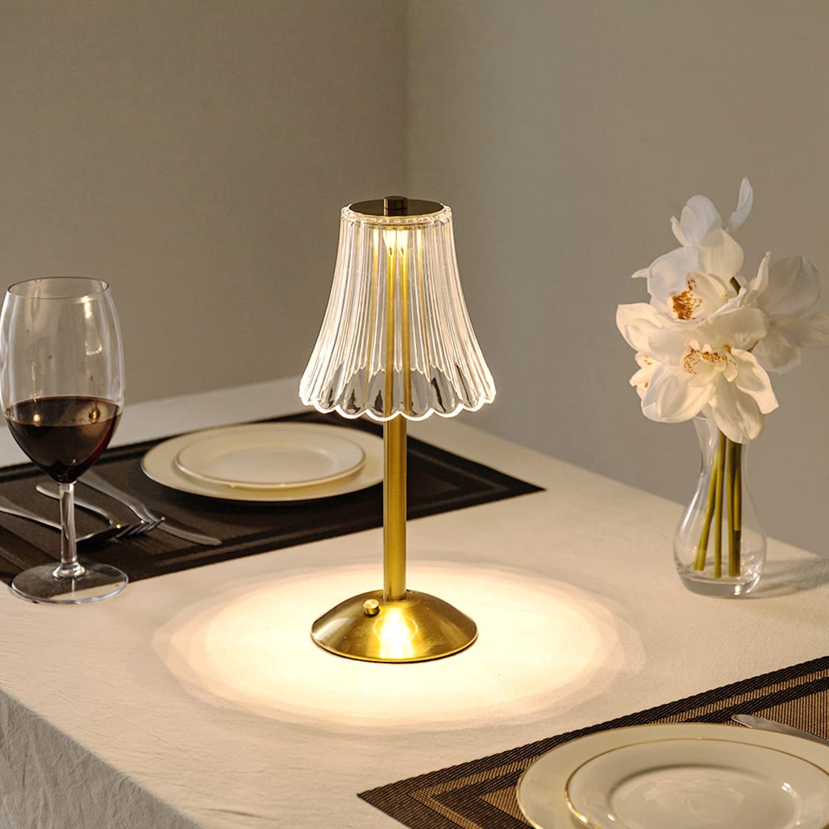 Lámpara de Mesa Cristal Dorado - Lumia Estudio