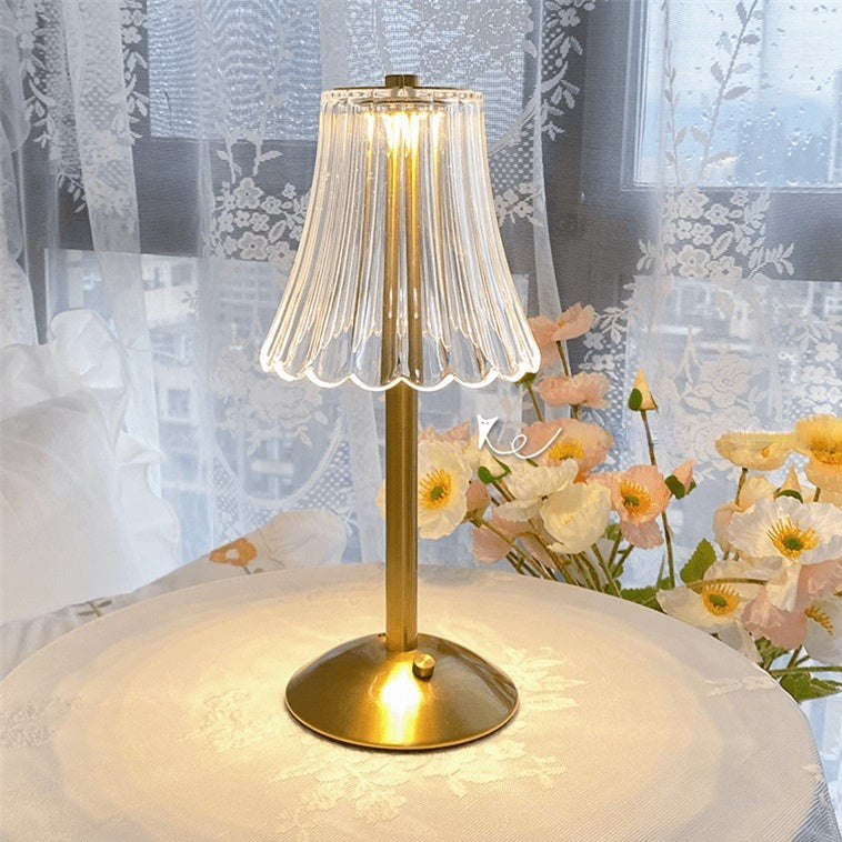 Lámpara de Mesa Cristal Dorado - Lumia Estudio