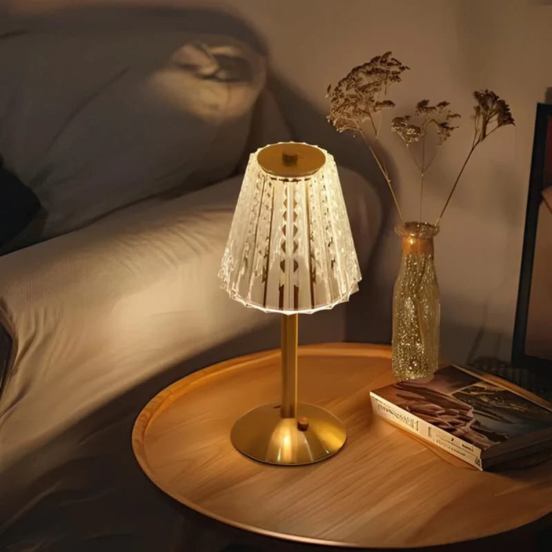 Lámpara de Mesa Cristal Dorado - Lumia Estudio